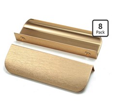 8 Pack Finger Flat Edge Pulls for Cabinets Drawers Brushed Gold 120mm/4.72Inch