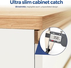 12 Pack Ultra Thin Cabinet Door Magnet Catch Stainless Steel Drawer Latch Adhesi