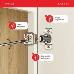 40 Pack Soft Close Concealed Hinges, 105° 3D Cabinet Door Hardware