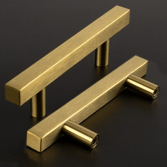 Goldenwarm 5 Pack Gold Cabinet Handles 3 Inches Brushed Brass Drawer Pulls for