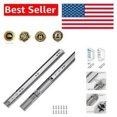 Durable 22-Inch Soft Close Drawer Slides with Zinc Plated Finish – Set of 6