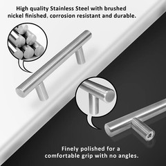 6” Brushed Nickel Kitchen Cabinet Pull Stainless Steel Drawer T Bar Handles LOT