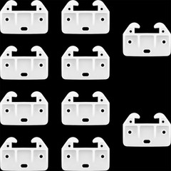 10 Pcs Plastic Rear Drawer Guides Center Mount Track Brackets White for Dressers