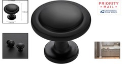 30 Black Zinc Drawer Pulls Euro Style Cabinet Knobs Indoor Use Metal Finish