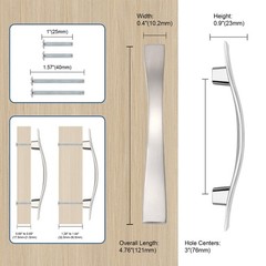 30 Pack Cabinet Handles 3 inch(76mm) Hole Centers, Shiny Nickel Drawer Pulls,…