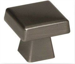 1 Box Of (10) Amerock 1-1/2in (38mm) Length Square Gunmetal Knobs 55273 2000640