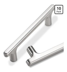 10 Pack 3-3/4 Inch Hole Centers Brushed Satin Nickel Cabinet Pulls