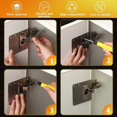 Cabinet Hinges Repair Plate,Stainless Steel Hinge Repair Brackets Kit,Kitchen Cu