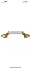 Amerock BP981-R1W Burnished Brass 3″cc Cabinet Handle White Center Lot Of 4