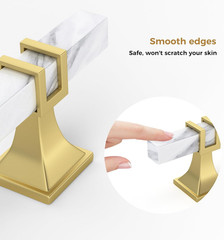 10 Pack 3-3/4 Inch White Marble Cabinet Pulls, Gold Cabinet Handles Marble Grain