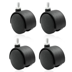 4 Pack 2 Inch Caster Wheel Replacement, M8 Threaded Stem Caster Wheels, Black