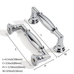 2 Pack 3-1/2 Inch Hole Center Polished Chrome Cabinet pulls Solid Heavy Duty …