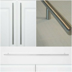 19.75″ Long Solid Cabinet Pull Handle Bar Chrome Stainless Steel 12.5″ Centers
