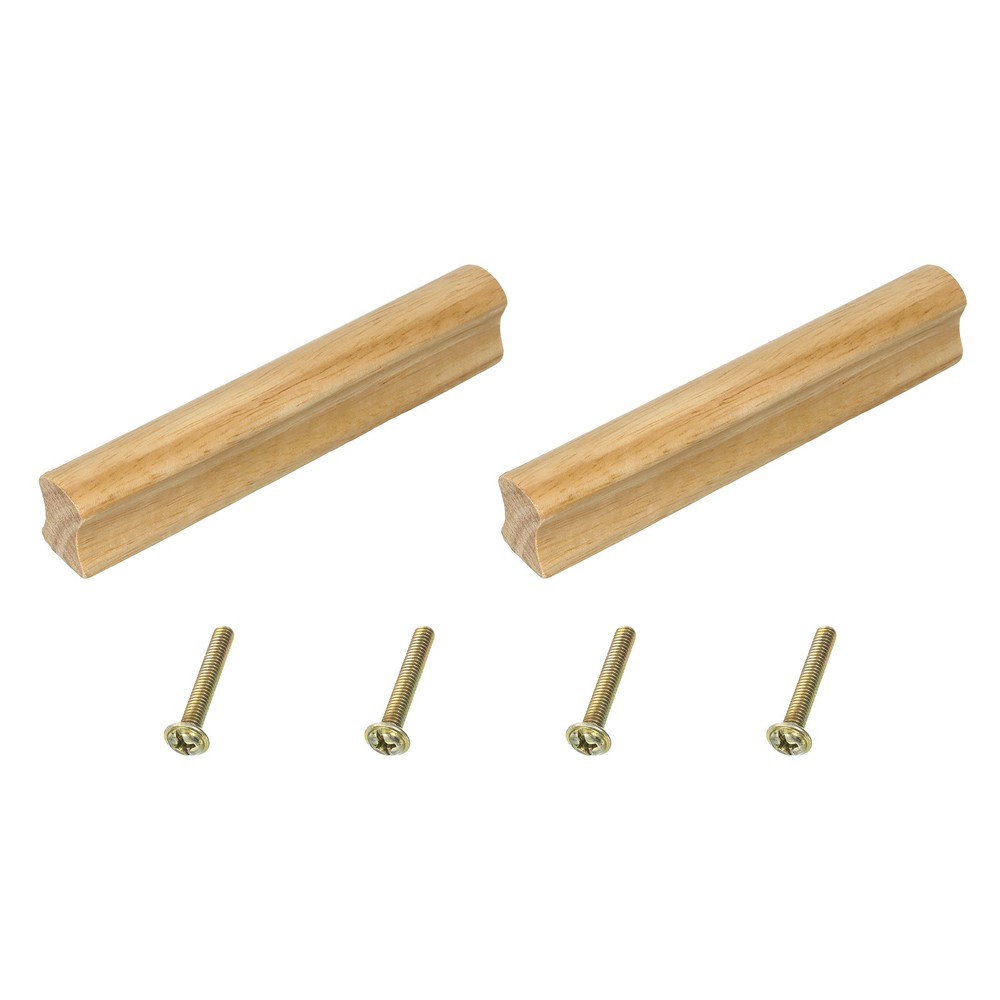 2Pcs Unfinished Beech Wood 3.78″ Hole Distance Cabinets Pulls Handles
