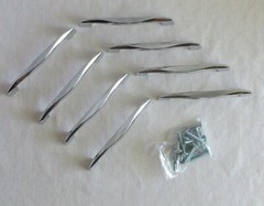Drawer pull Chrome MCM style 4 1/2″ LOT of 8 Cabinet handle cupboard Hoosier