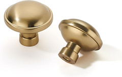6 Pack Drawer Pulls 1-1/4 Inch Champagne Bronze Cabinet Knobs Solid round Dresse