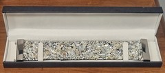 Cuff Bracelet with Mosaic Mother of Pearl Gemstones – Brand New in Box