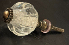 Scalloped Glass Metal Knob Cabinet Handles Furniture Hardware Cupboard Drawer