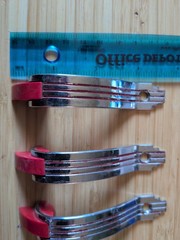 Vintage Modern Retro Red And Chrome Drawer Pulls