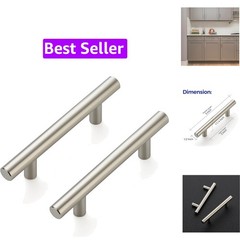 Cabinet Handles,5″ Length,3″ Hole Center,Brushed Nickel,3 Pack | Stainless St…