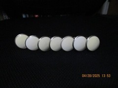 7 White/ OFF WHITE CHROME / Metal Kitchen Cabinet Dresser Drawer Pull Knobs