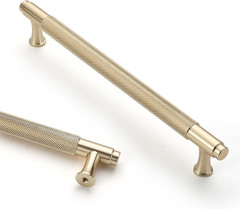 10 Pack 10″(256Mm) Gold Cabinet Pulls Knurled Kitchen Cabinet Handles Drawer Pul