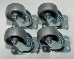 4 Pack All Steel Swivel Plate Caster Wheels Heavy Duty Gray 2″ 110lbs F25028