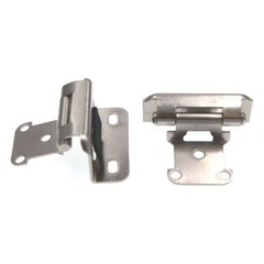 Pair Amerock Satin Nickel Partial Wrap 1/2″ Overlay Cabinet Hinges BPR7550G10