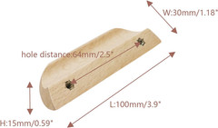 6Pcs Cabinet Wooden Finger Handles 2.5″ Hole Centers Wood Drawer Pulls Handles