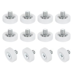 12Pcs M6 x 0.24″ Thread Drawer Rollers Flat Surface 19mm Pulley Roller Wheels