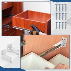 Durable Plastic Drawer Track Socket Back Plates – 2 Pair Mounting Brackets for R