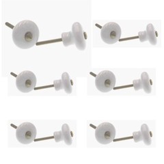 6 Pair of Amerock Hardware BP706-30 White 1″ Cabinet Knob Pulls Brass Screws