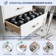 Probrico 6 Pairs 12 Inch Soft Close Drawer Slides, Ball Bearing Full Extension D