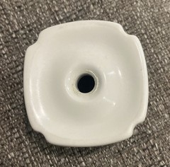 Antique Vtg White Porcelain Ceramic Drawer Knob Square Cabinet Pull Art Deco