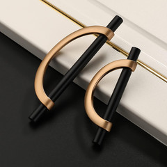 Amerdeco 10 Pack Black Brushed Gold Cabinet Pulls 3.75 Inch(96MM) Hole Centers K