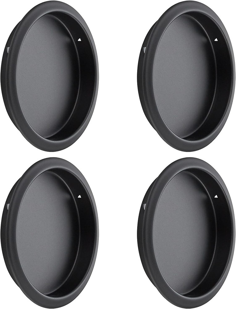 4 Pack Closet Door Finger Pull 2-1/8” Easy Snap in Installation Black