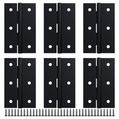 6 Pack 2.5” Black Door Hinge with Screws for Door, Cabinet, DIY Project