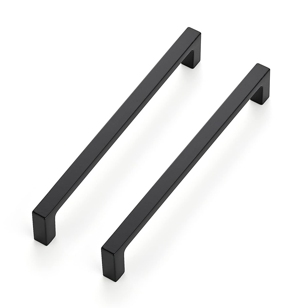 10 PCS 61/4 Inch Hole Centers Matte Black Cabinet Pulls Square Bar Drawer