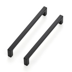 10 PCS 61/4 Inch Hole Centers Matte Black Cabinet Pulls Square Bar Drawer