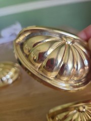 Pair Belwith Keeler Polished Brass 3″ Center to C Solid Cup Cabinet Pull