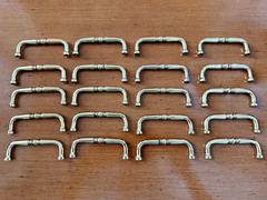 Vintage Polished Brass Cabinet Drawer Pull Handles – Lot of 20 Classic Retro
