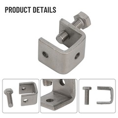 C-clamp Jaw U-shaped Clip Silver Stainless Steel Table Bracket With Screw