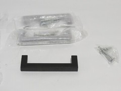 CABINET DRAWER HANDLES PACK OF 6 MATTE BLACK METAL 4.5″L 4 1/8 ” CENTER