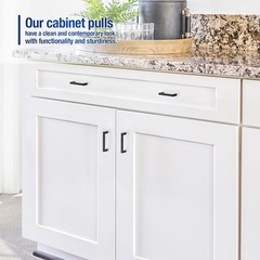 Matte Black Cabinet Pulls Slim Square Bar Drawer Handles 3 Inch Hole Center