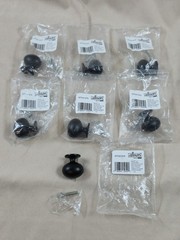 Allison BP53018FB Matte Black Round Cabinet Knobs – Set of 7 with Screws