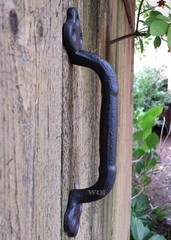 Large Black Cast Iron Gate Handle Fence Shed Barn Door Pull Metal Grip Hardware