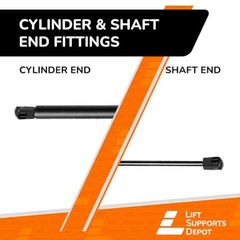 2 pc 10mm Nylon End Universal Lift Supports Gas 7.20 Inches – Black 10 Pounds