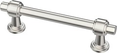 10 Pack Brushed Satin Nickel Cabinet Pulls, 3-3/4 Inch Hole Center Straight Bar