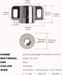 4 Pack Magnetic Cabinet Door Catch with Neodymium Magnet Cabinet Latch Magnetic