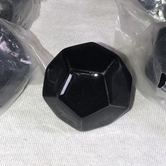 Lot Of 8 Black Ceramic Geometric Drawer Knobs 1.5” New Pentagon 5 Sided
